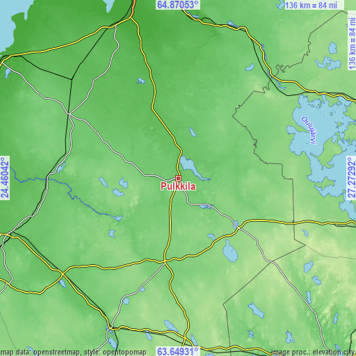 Topographic map of Pulkkila