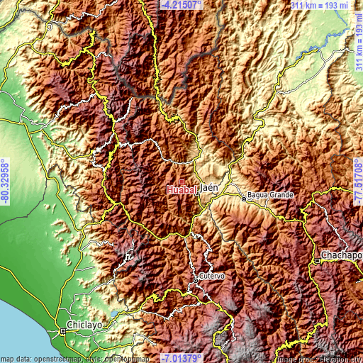 Topographic map of Huabal
