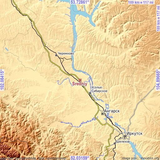 Topographic map of Sredniy