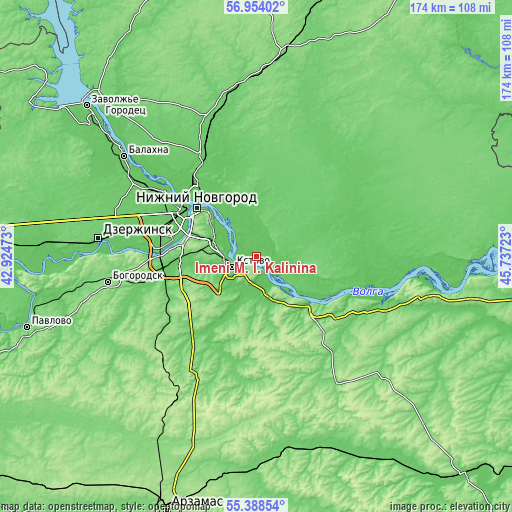 Topographic map of Imeni M. I. Kalinina