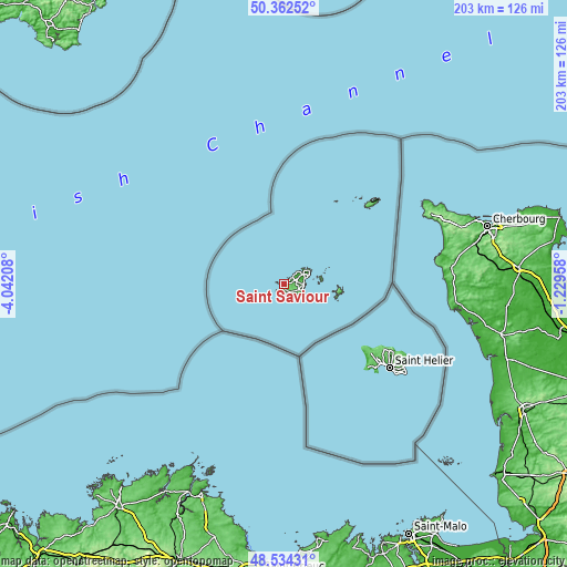 Topographic map of Saint Saviour