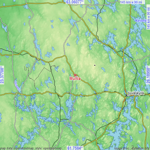 Topographic map of Multia