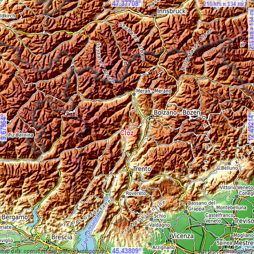 Topographic map of Cloz