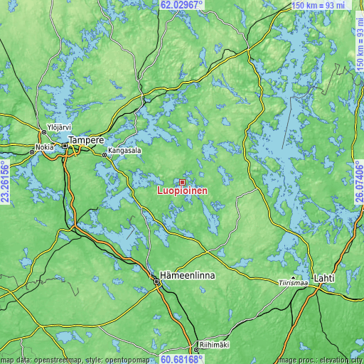 Topographic map of Luopioinen