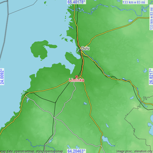 Topographic map of Liminka