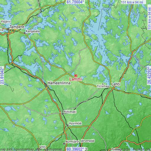 Topographic map of Lammi