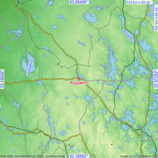 Topographic map of Kyyjärvi