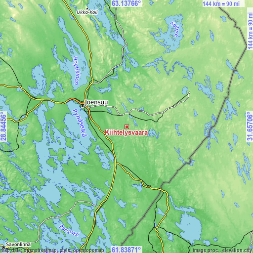 Topographic map of Kiihtelysvaara
