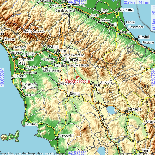 Topographic map of Vacchereccia