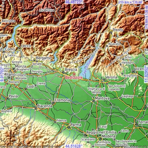 Topographic map of Bedizzole