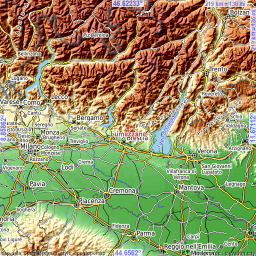 Topographic map of Lumezzane