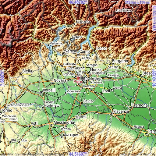 Topographic map of Pero