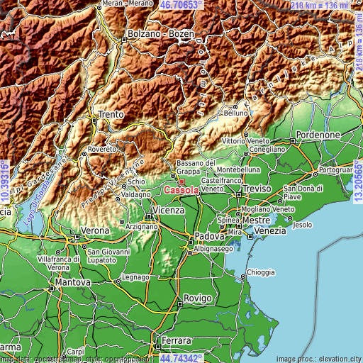 Topographic map of Cassola