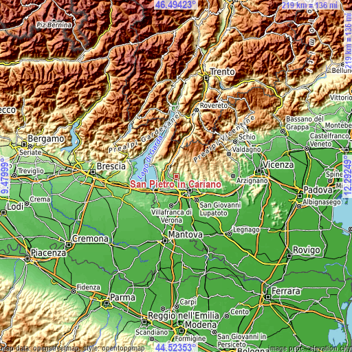 Topographic map of San Pietro in Cariano