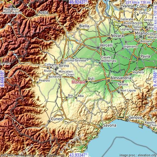 Topographic map of Monale