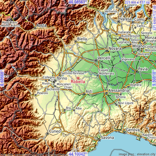 Topographic map of Robella