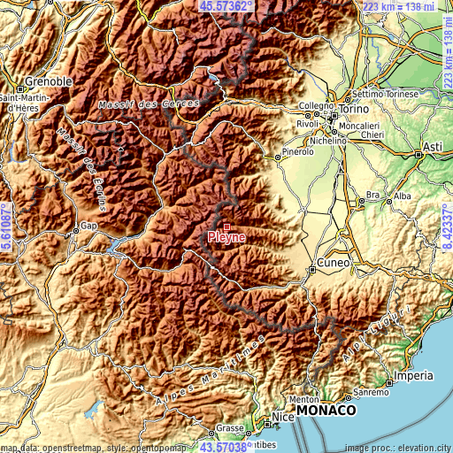 Topographic map of Pleyne