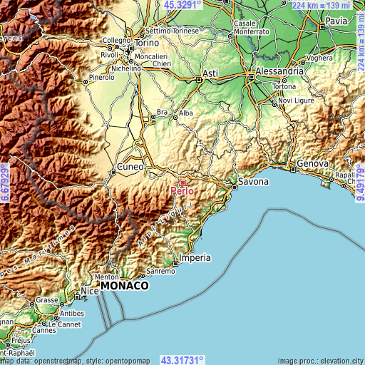 Topographic map of Perlo