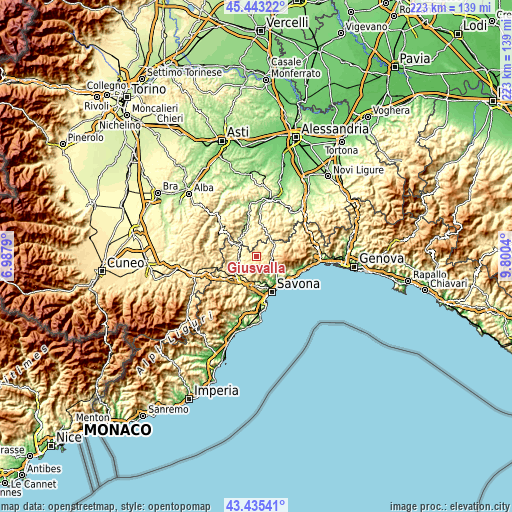 Topographic map of Giusvalla