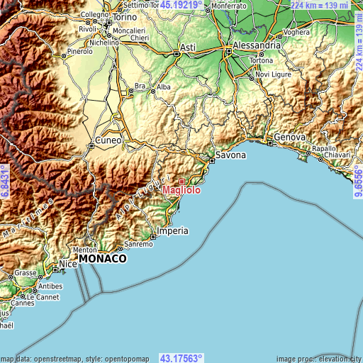 Topographic map of Magliolo