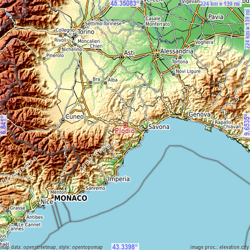 Topographic map of Plodio