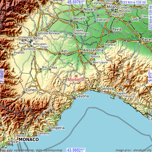 Topographic map of Morbello