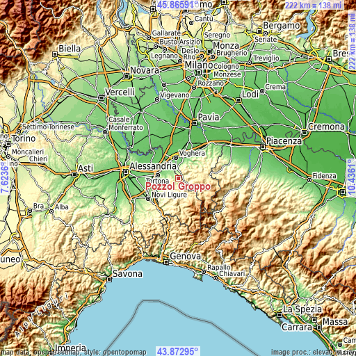 Topographic map of Pozzol Groppo