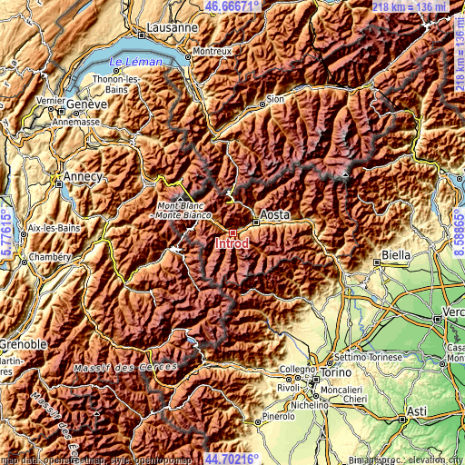 Topographic map of Introd