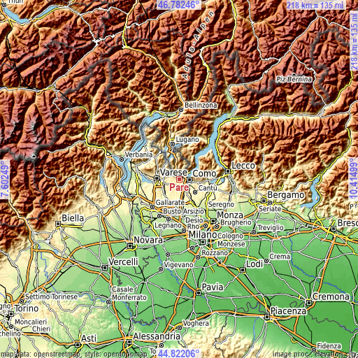 Topographic map of Parè