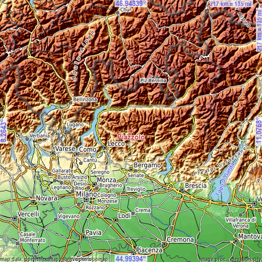 Topographic map of Piazzolo