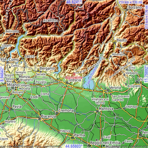 Topographic map of Agnosine