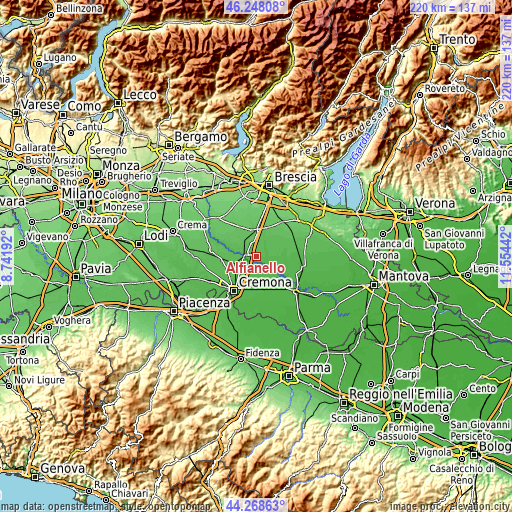 Topographic map of Alfianello