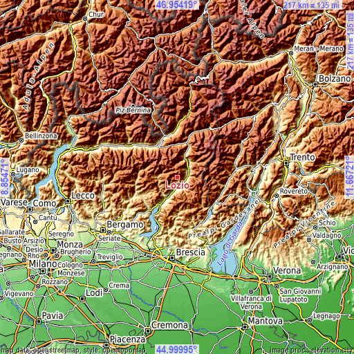 Topographic map of Lozio