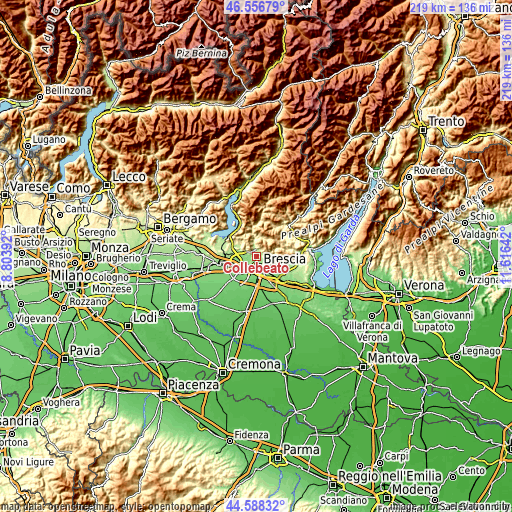 Topographic map of Collebeato