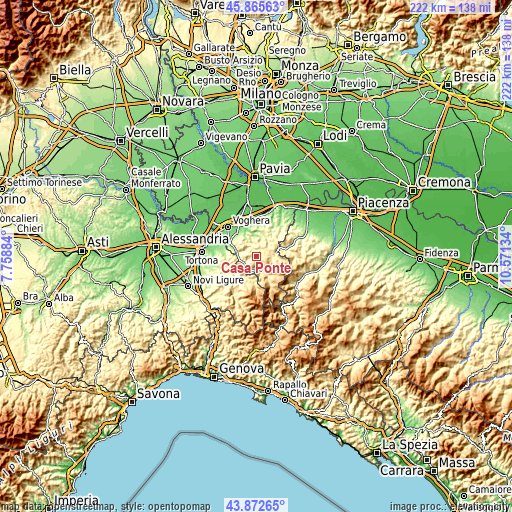 Topographic map of Casa Ponte