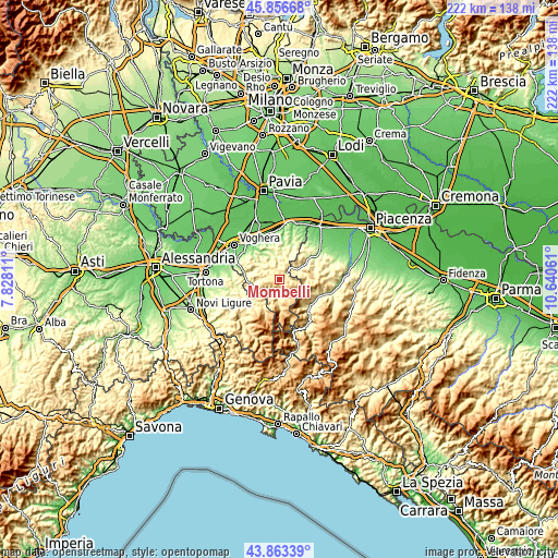 Topographic map of Mombelli