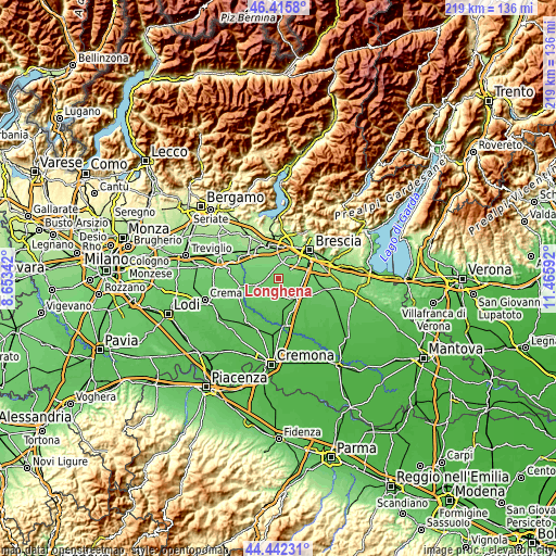 Topographic map of Longhena