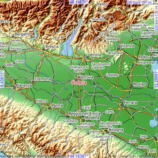 Topographic map of Mottella