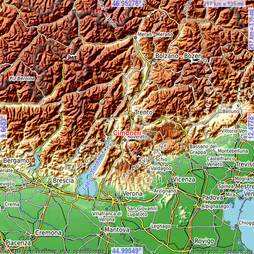 Topographic map of Cimoneri