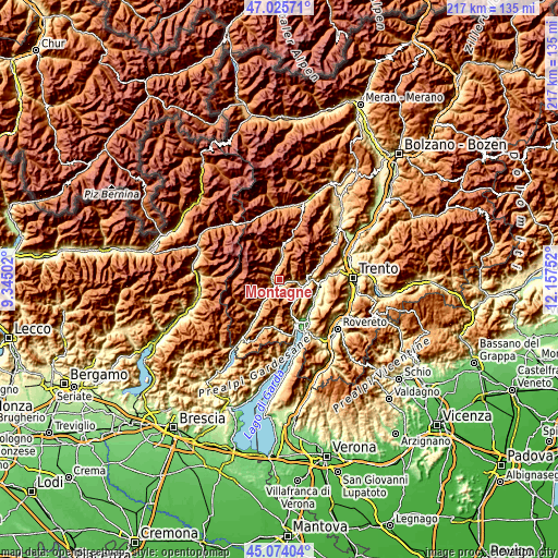 Topographic map of Montagne