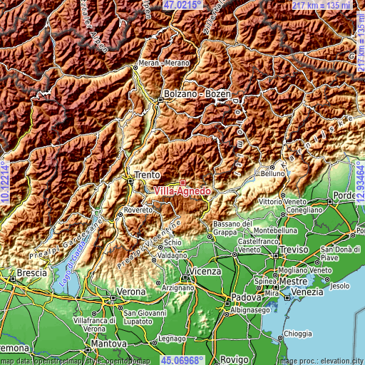 Topographic map of Villa-Agnedo