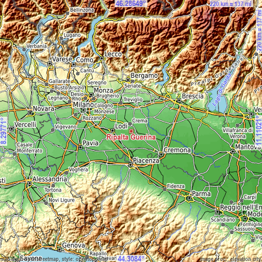 Topographic map of Ripalta Guerina