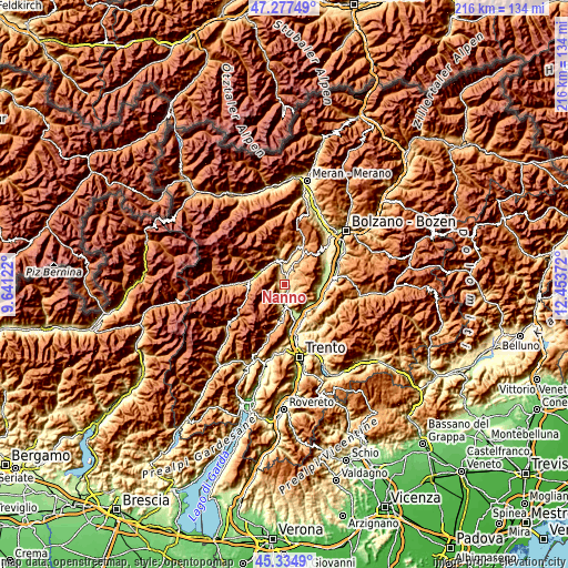 Topographic map of Nanno