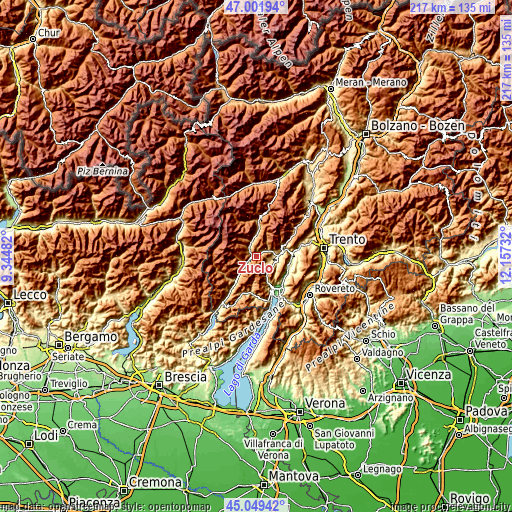 Topographic map of Zuclo