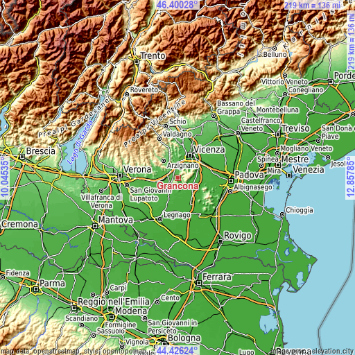 Topographic map of Grancona