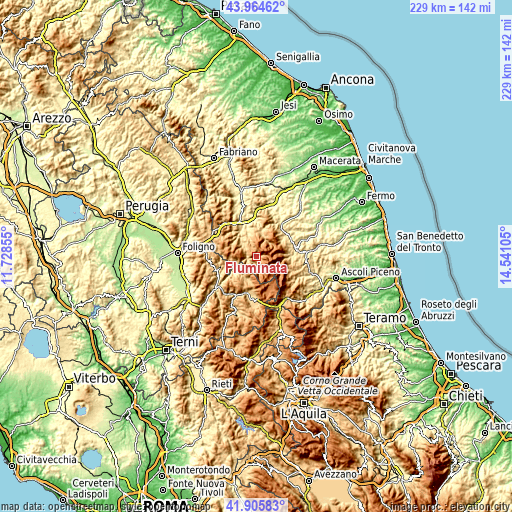 Topographic map of Fluminata