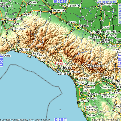 Topographic map of Tresana