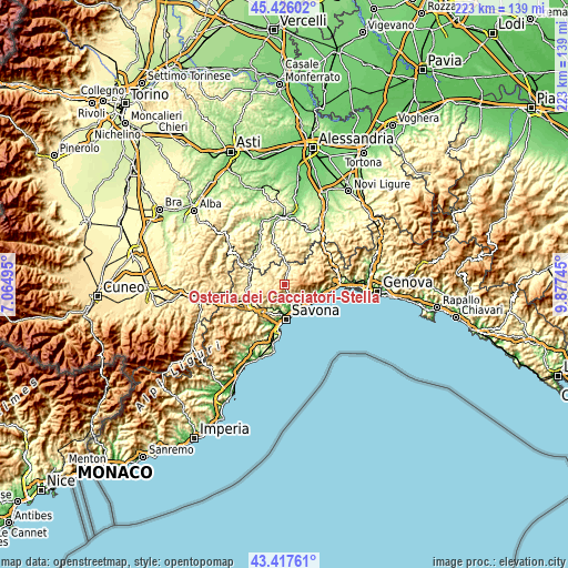 Topographic map of Osteria dei Cacciatori-Stella
