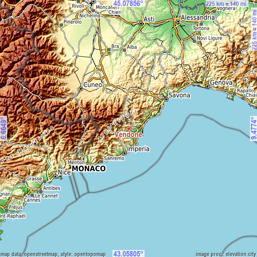 Topographic map of Vendone