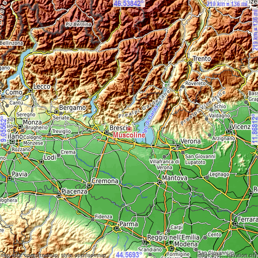 Topographic map of Muscoline